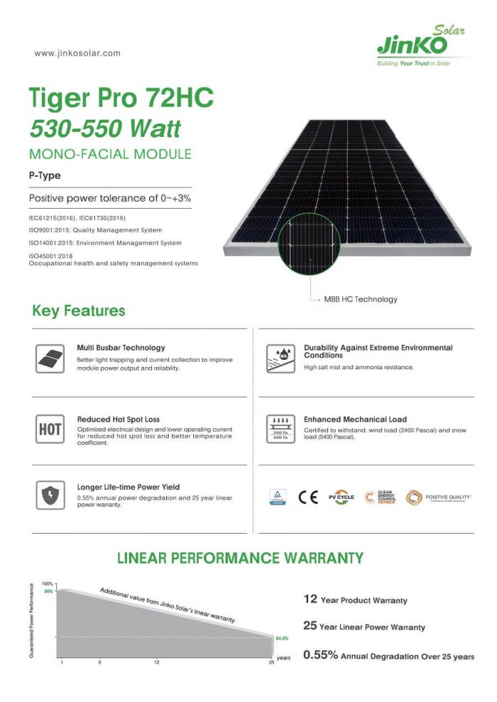 pin jinko solar 400w-440W-520W-550W